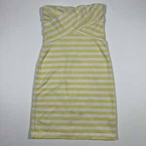 American Eagle Strapless Yellow & White Striped Dress – XXS